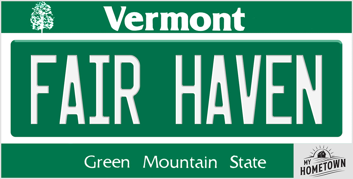 Fair Haven Vermont license plate design, full plate view