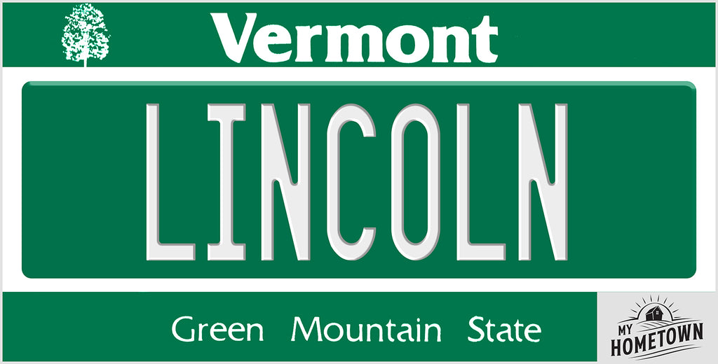 Lincoln Vermont license plate design, full plate view
