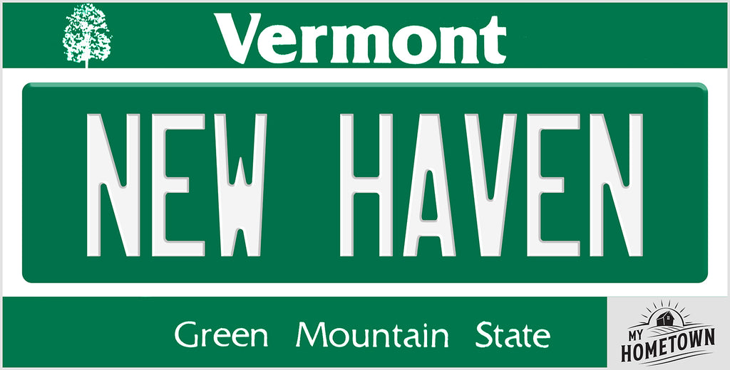 New Haven Vermont license plate design, full plate view