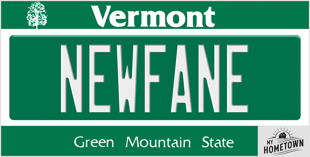 Newfane Vermont license plate design, full plate view