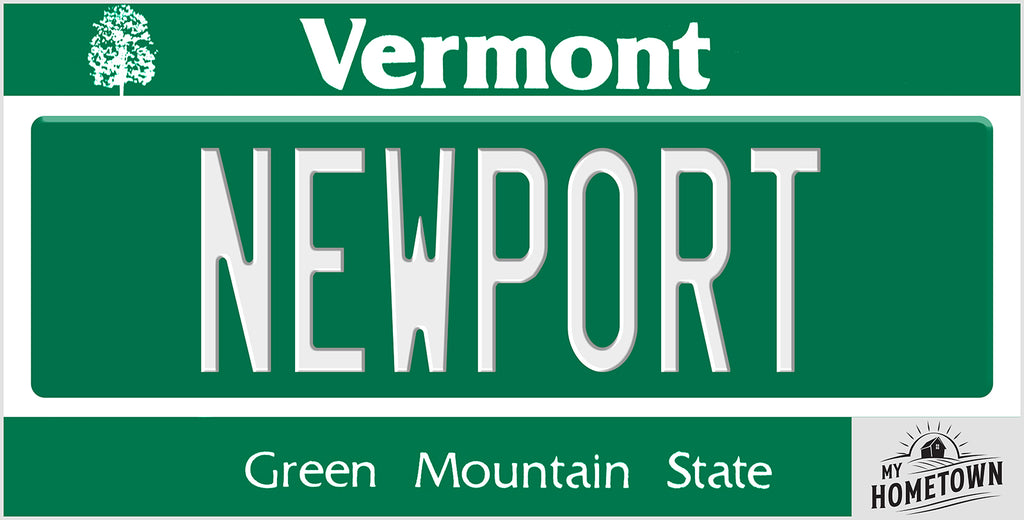 Newport Vermont license plate design, full plate view