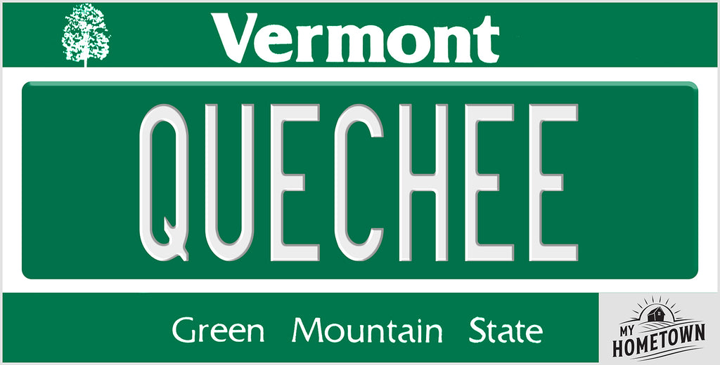 Quechee Vermont license plate design, full plate view