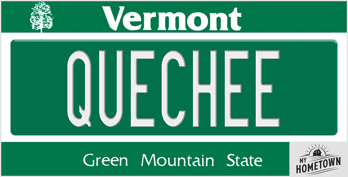 Quechee Vermont license plate design, full plate view