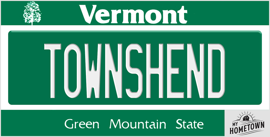 Townshend Vermont license plate design, full plate view