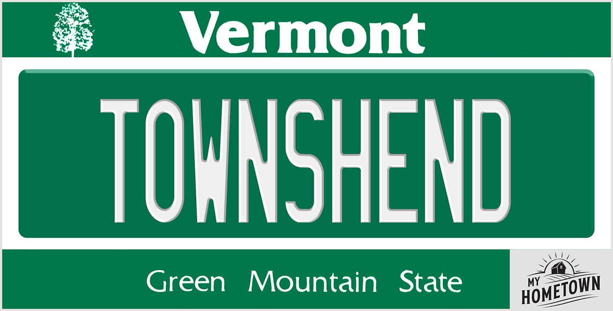 Townshend Vermont license plate design, full plate view