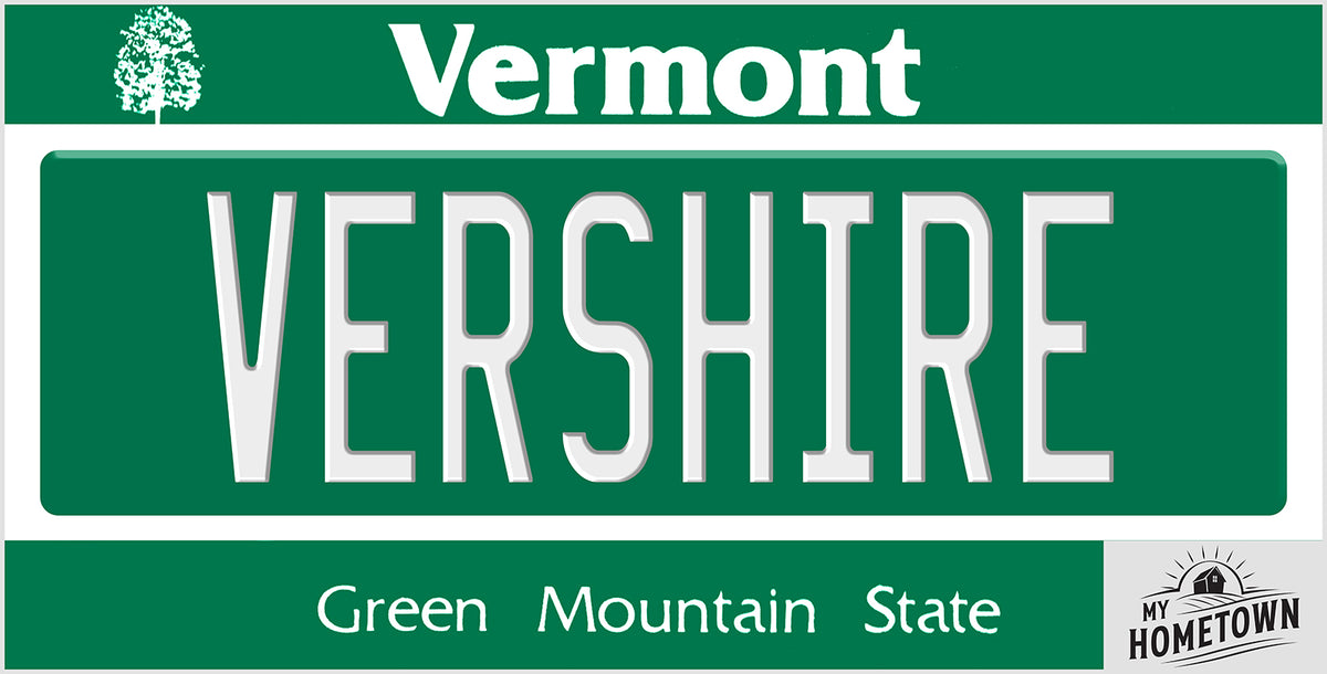 Vershire Vermont license plate design, full plate view