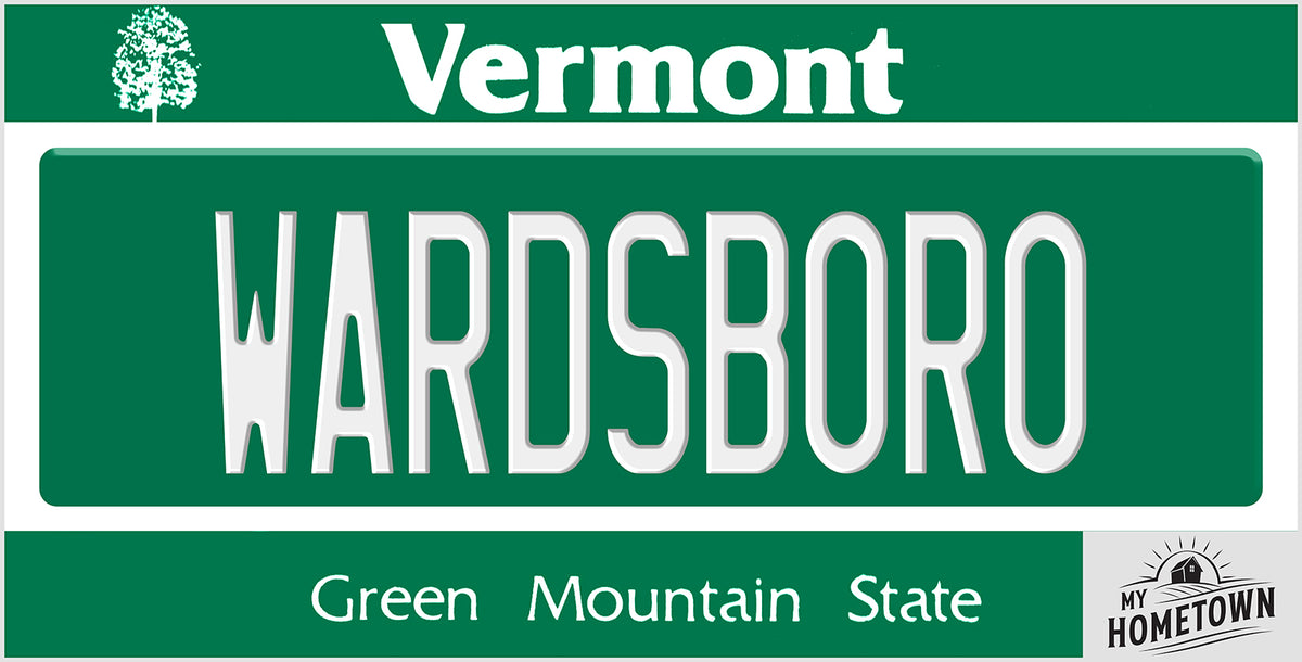 Wardsboro Vermont license plate design, full plate view